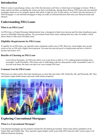 FHA Mortgages vs Conventional Mortgages: Which is Right for You?