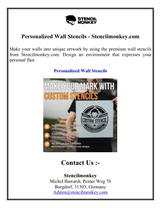 Personalized Wall Stencils - Stencilmonkey.com