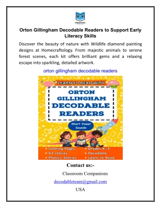 Orton Gillingham Decodable Readers to Support Early Literacy Skills