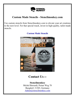 Custom Made Stencils - Stencilmonkey.com