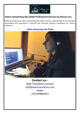Italian Interpreting Abu Dhabi Professional Services by Alessia Levi