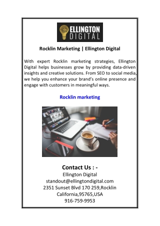 Rocklin Marketing  Ellington Digital