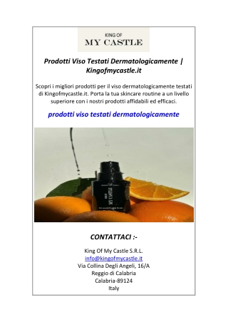 Prodotti Viso Testati Dermatologicamente  Kingofmycastle.it