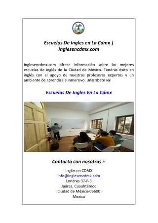 Escuelas De Ingles en La Cdmx  Inglesencdmx.com
