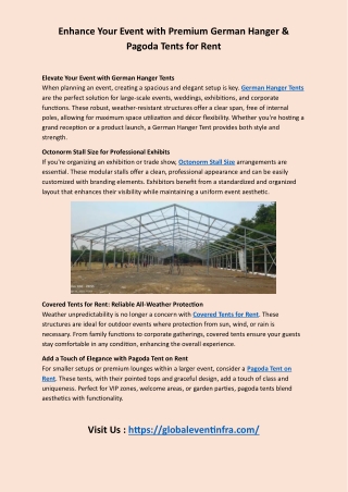 Enhance Your Event with Premium German Hanger & Pagoda Tents for Rent