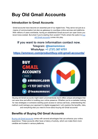 Buy Aged Gmail Accounts for SEO Ads and Outreach