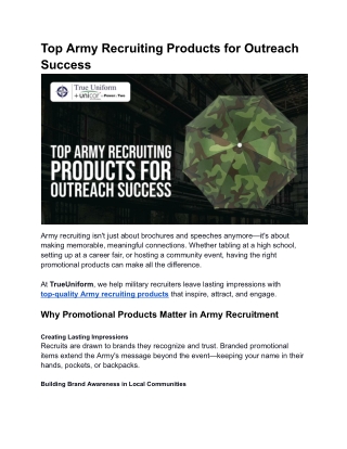 Top Army Recruiting Products for Outreach Success