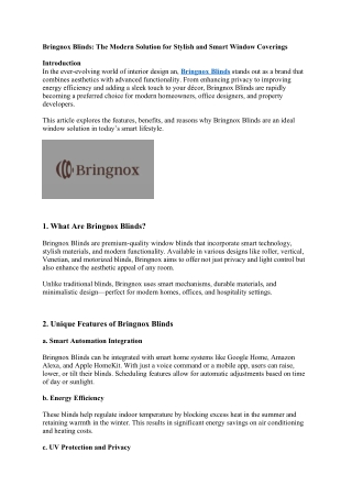 Bringnox Blinds Article 1