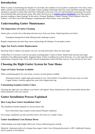 Pressure Washing vs Hand Cleaning: Which Method is Best for Gutters?