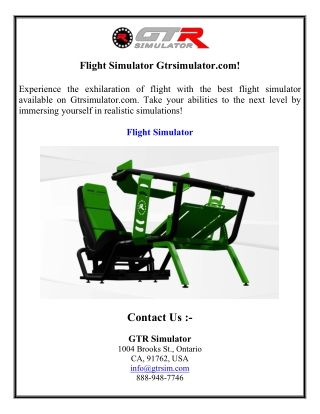 Flight Simulator Gtrsimulator.com!