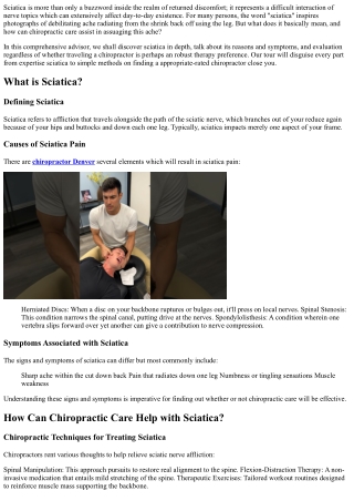 sciatica is more than only a buzzword inside
