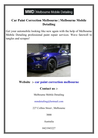 Car Paint Correction Melbourne   Melbourne Mobile Detailing