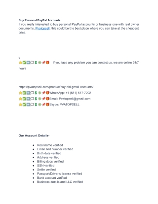 Buy Personal PayPal Accounts