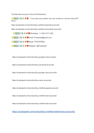 transferwise account limits and restrictions
