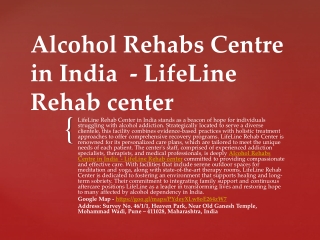 Best Alcohol Addiction Treatment Centre In India - LifeLine Rehab Centers