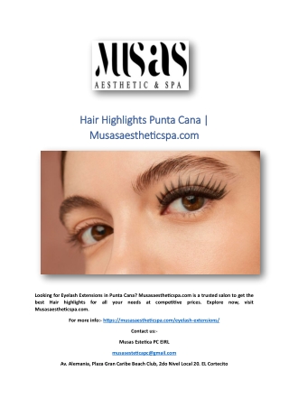 Hair Highlights Punta Cana | Musasaestheticspa.com
