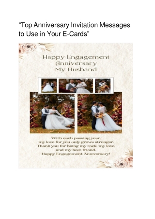 “Top Anniversary Invitation Messages to Use in Your E-Cards”