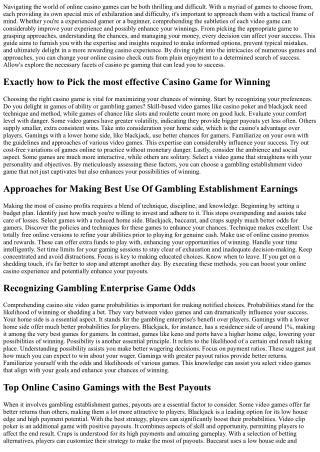 Best  Casino Site  Video Game to Win Money - Top  Approaches for  Results