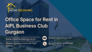 Office Space for Rent in AIPL Business Club Gurgaon- Freshbooking
