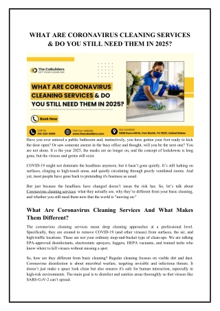 COVID Cleaning Service: Professional Sanitization to Protect Your Space