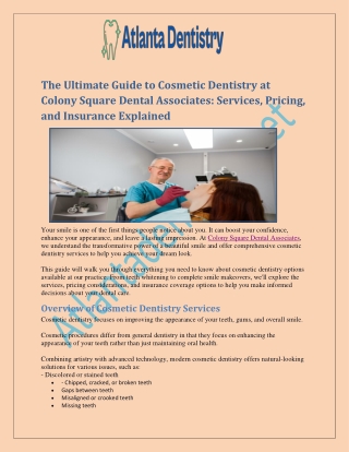 Colony Square Dental Associates – Trusted Midtown Atlanta Dentist