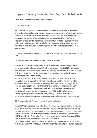 Progress of Security Encryption Technology for LoRa Module