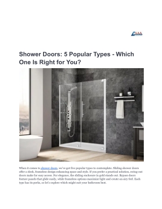 Shower Doors_ 5 Popular Types - Which One Is Right for You_