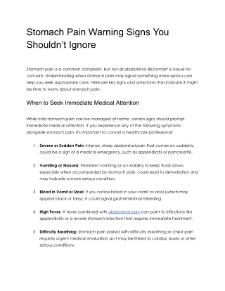 Stomach Pain Warning Signs You Shouldn’t Ignore
