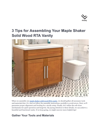 3 Tips for Assembling Your Maple Shaker Solid Wood RTA Vanity
