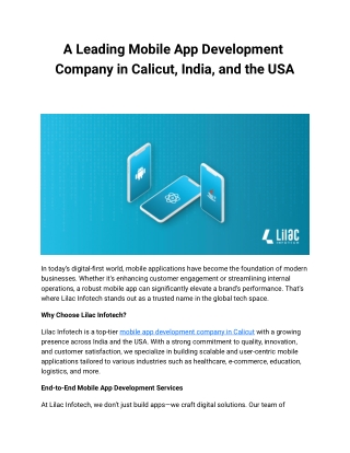 Mobile app development company USA