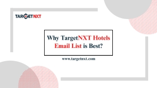 Verified and segmented hotel contacts to help marketers connect with key hospita