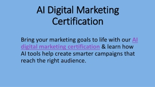 AI Digital Marketing Certification