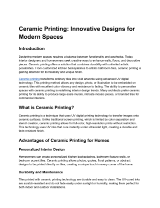 Ceramic Printing