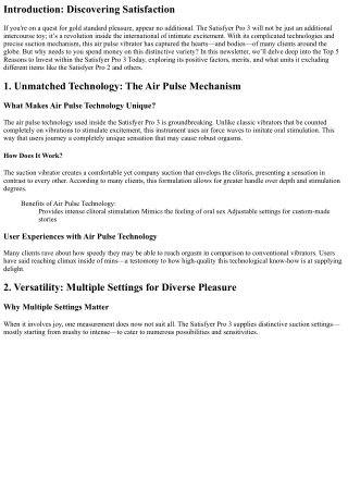Top 5 Reasons to Invest in the Satisfyer Pro three Today