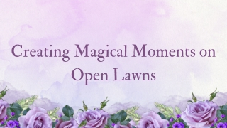 Creating Magical Moments on Open Lawns