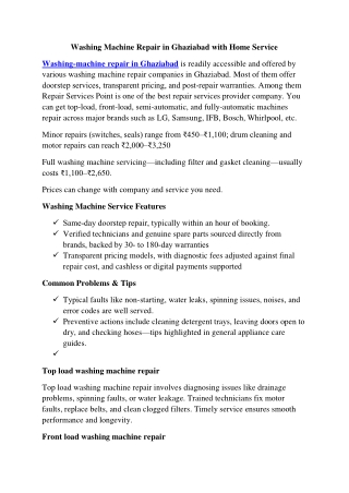 washing machine repair in ghaziabad