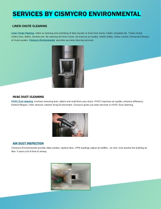services by cismycro environmental linen chute