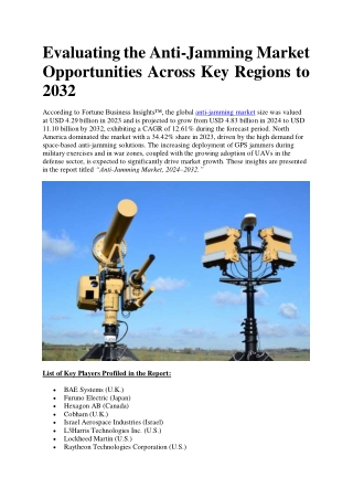 evaluating the anti jamming market opportunities