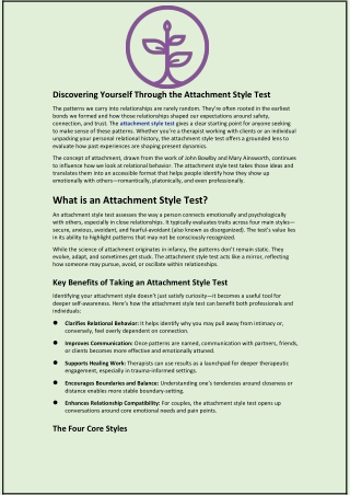 discovering yourself through the attachment style