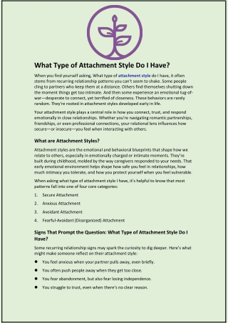 what type of attachment style do i have