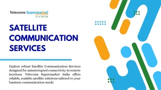 Satellite Communication Services | Telecoms Supermarket