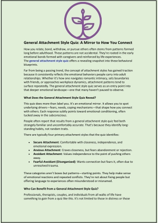 general attachment style quiz a mirror
