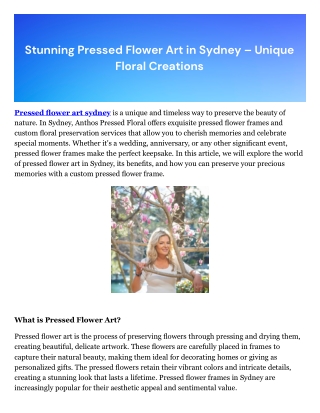 Pressed flower frame sydney