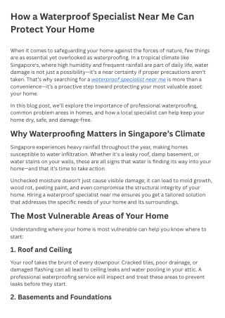 How a Waterproof Specialist Near Me Can Protect Your Home