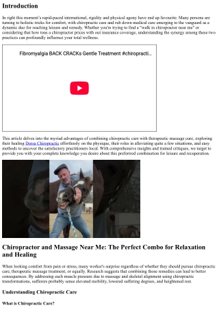 Chiropractor and Massage Near Me: The Perfect Combo for Relaxation and Healing