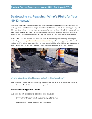 Sealcoating vs. Repaving_ What’s Right for Your NH Driveway_