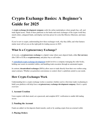 Crypto Exchange Basics: A Beginner’s Guide for 2025