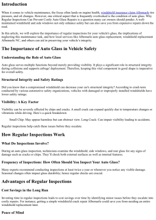 Why Regular Inspections Can Prevent Costly Auto Glass Repairs