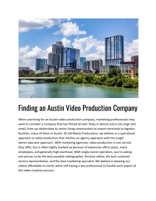 finding an austin video production company