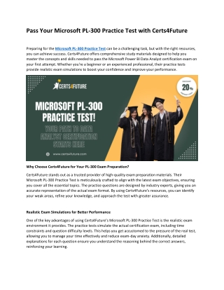 Microsoft PL-300 Practice Test